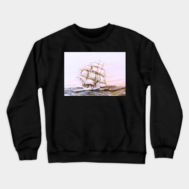 SQUARE RIGGER 'ARIEL'  AT SEA Crewneck Sweatshirt by MackenzieTar